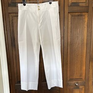 Chico's Elegant white cropped wide leg pants